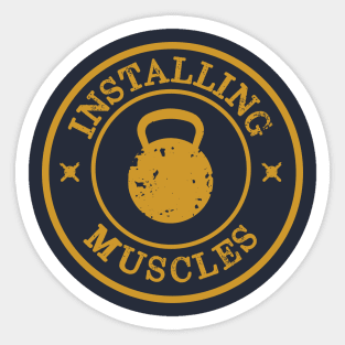 Installing Muscles Retro Workout Sticker